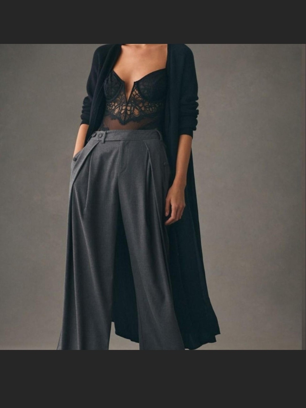 Anthropologie Black Cardigan Duster